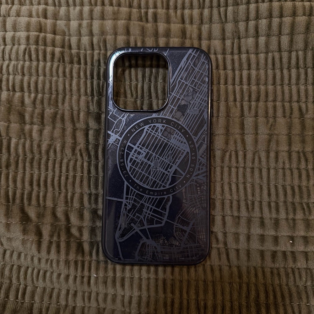 New York City Map Apple Phone Case - Black iPhone 15 pro